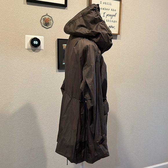 Moncler Drawstring Waist Technical Windbreaker Jacket Medium Brown Gold Hoodie - Picture 4 of 17